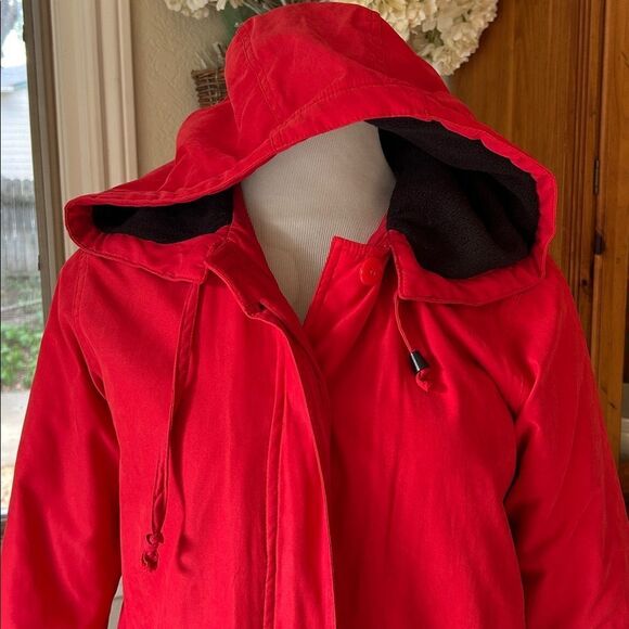 Outbrook Fleece Lined Women's Red Hooded Jacket Size Medium - Picture 2 of 11